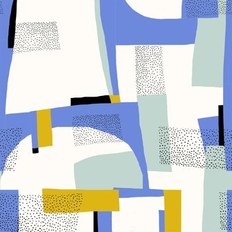 Canvas - Abstract goudblauw