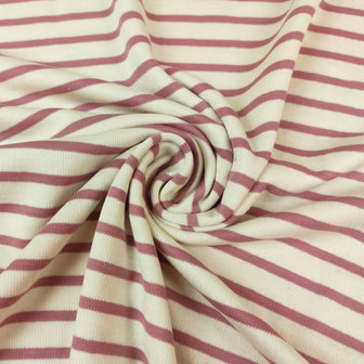 Jersey - Double layered stripes pink