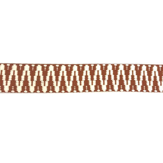 Tassenband 38mm - Etnic zigzag bruin