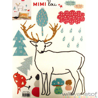 mimilou mimi'lou wall sticker stickers mural mureaux muursticker plakker wilvanstof stoffen online webshop kopen