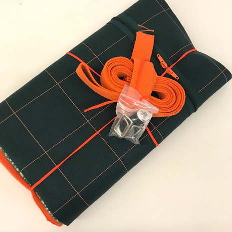 Stoffenpakket - Flo vierkante tas met grid (groot)