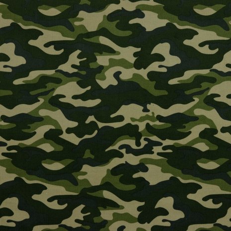Ribfluweel - Camouflage groen