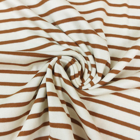 Jersey - Double layered stripes brown