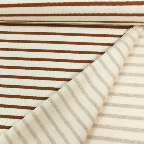 Jersey - Double layered stripes brown
