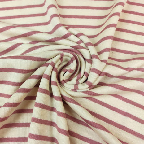 Jersey - Double layered stripes pink