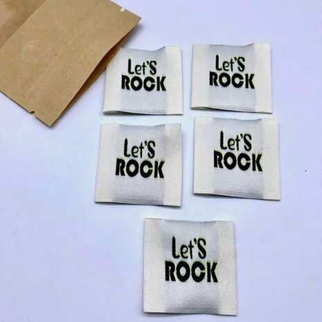 Label - Let's rock zwart (5 stuks)