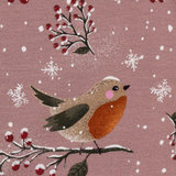 Jersey - Roze sneeuwpret met vogel_