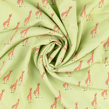 Coupon 60 / Viscose - Groen met mini giraf