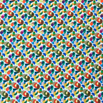 Coupon 70 / Katoen - Hemdenstof kleurrijke geometrische vormen