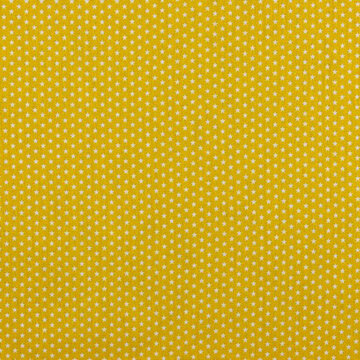 Coupon 230 / Katoen - Witte sterretjes op geel