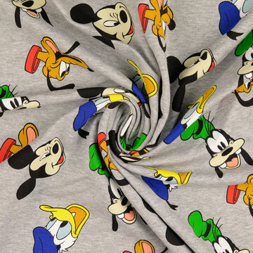 Coupon 145 / Sweater - Micky mouse and friends op grijs