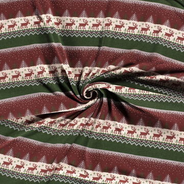 Coupon 130 / Sweater - Kerst rendieren rood en groen