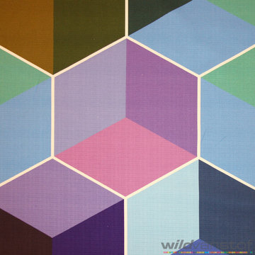 Canvas 280cm - Kleurrijke kubussen