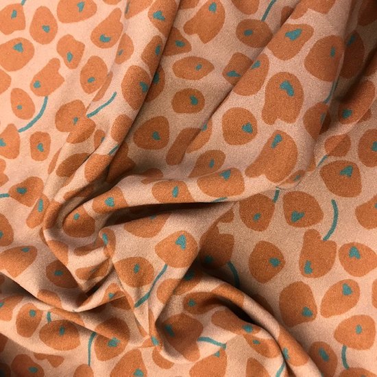 Bloezenstof - Bruine klaproos op mokka-2