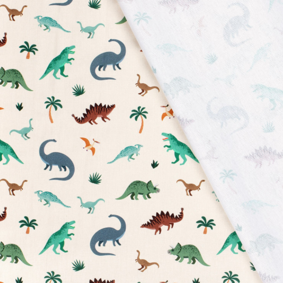 Canvas - Ecru met kleine dino's-2