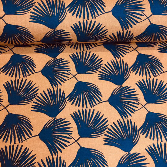 Canvas - Leaves Blue blush-2