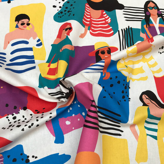 Canvas - Madammen met kleurrijke hoeden-2