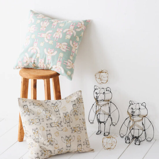 Canvas - Teddyberen op linnenlook-2