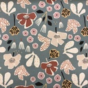 Canvas - Zweedse bloemen op noorsblauw-2