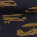 Coupon 185 / Sweater - Retrovliegtuig op nachtblauw-2