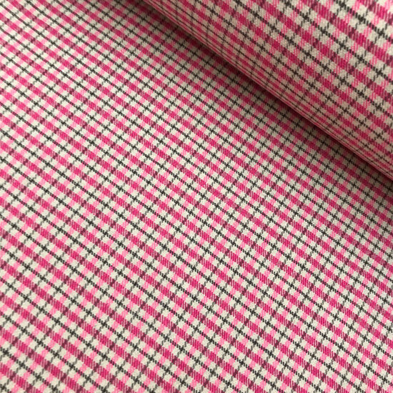 Damesstof - Carreaux fuchsia beige comme ca-2