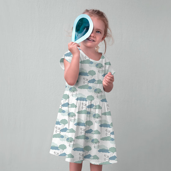 Double gauze - Eenhoorn op pastelwolk-2