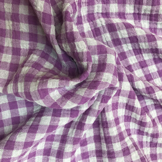 Double gauze - Paarse vichy-2