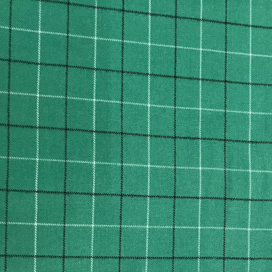 Flanel - Groen met groot raster ecru maan-2