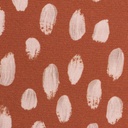 French terry - Lichtroze kwastbollen op roest-2