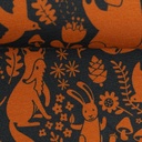 French terry - oranje bosdieren op donkergrijs-2