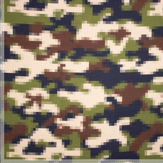 French terry - Pixel print groene tinten-2