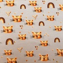 French terry - Tijgerkopjes en regenbogen beige-2