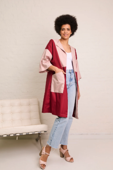 Gabardine 1 organic - Burgundy darkred jupe-3