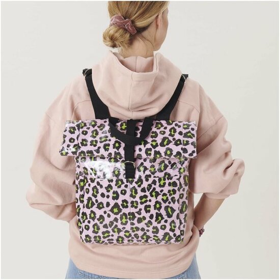 Gecoat katoen - Luipaardprint roze-2