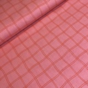 Gecoat Katoen - Roze met rood wiebelraster-2