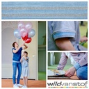 Glitter boord strepen - Jeans mêlée en zilver-3