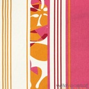 Grote roze oranje bloemen en strepen-2