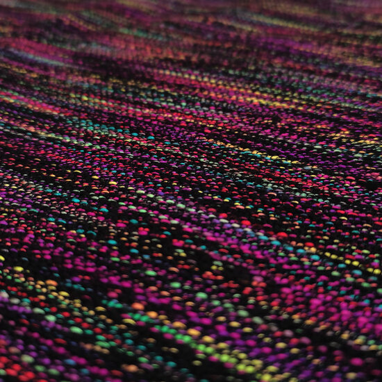 Jacquard - Geweven fuchsia zwart lijnen-2