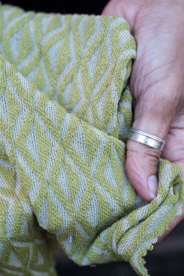Jacquard tricot - Lime green triangle-2