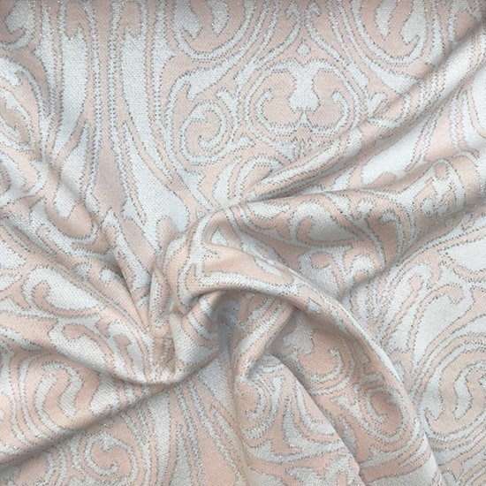 Jacquardtricot - Ornament roze zilver-3