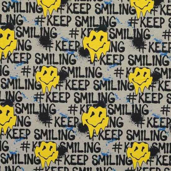 Jersey - Keep smiling grijs-2