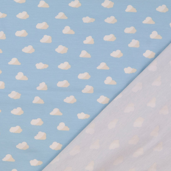 Jersey - Klein wolkje op lichtblauw-2