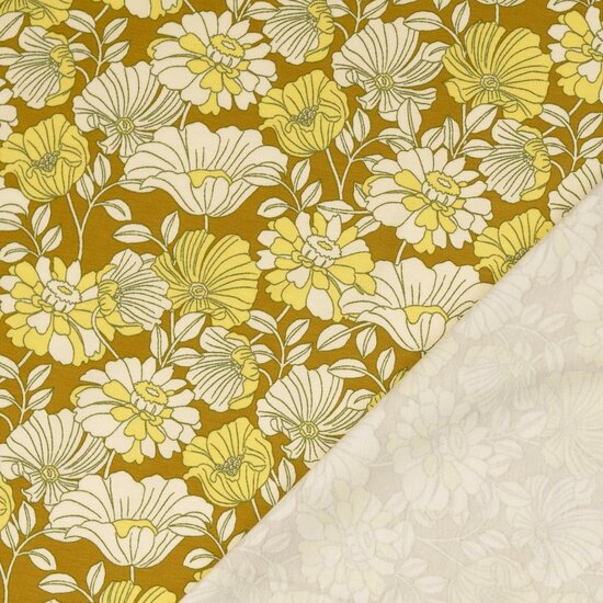 Jersey - Muurbloempje mariette okergroen-2