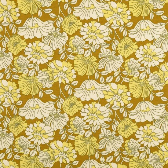 Jersey - Muurbloempje mariette okergroen-4