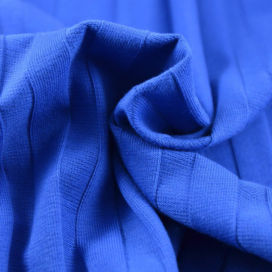 Jersey - Plissé gebreid blauw-2