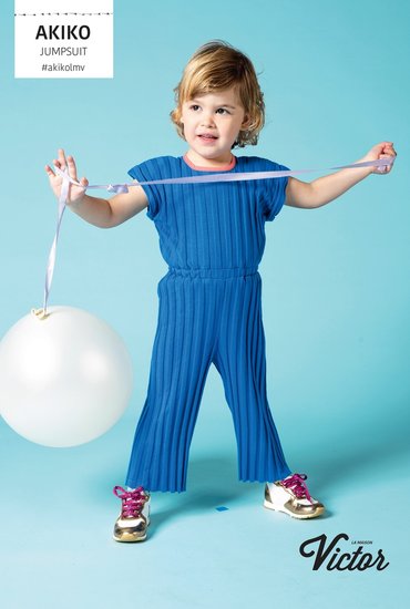 Jersey - Plissé gebreid blauw-3