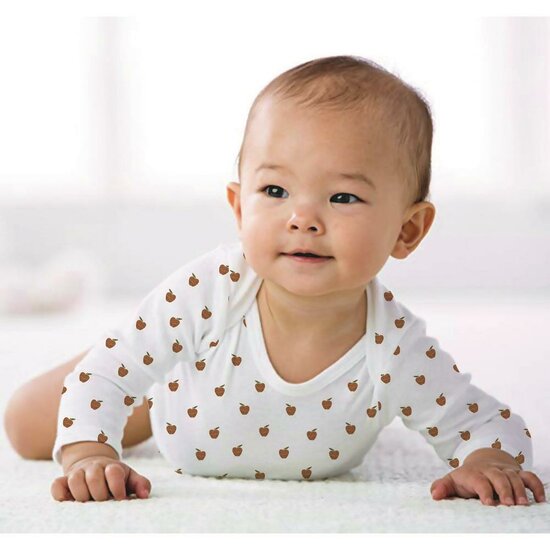 Jersey - Roestbruine appeltjes op wit-2