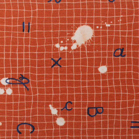 Jersey - Schoolschrift roest op raster-2