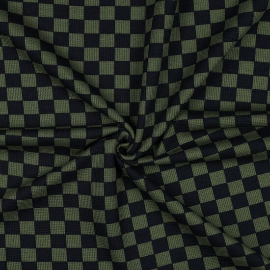 Jersey - Wafelrooster dammen legergroen-2