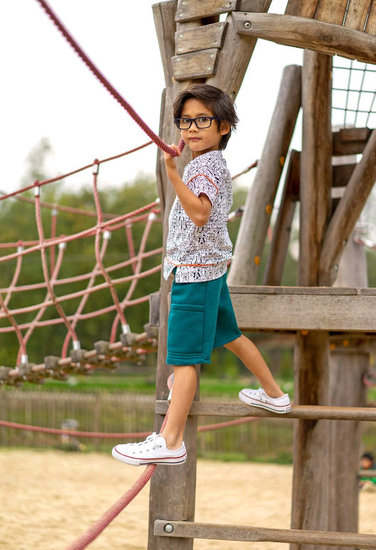 Joggingstof - Petrolblauw 124-3